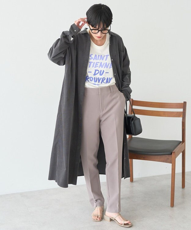 AMERICAN HOLIC コーデュロイシャツワンピース Charcoal Gray