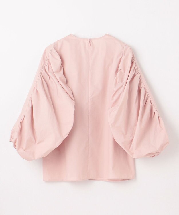 NAVE 【Nave・洗える】タイプライタークロス ギャザーブラウス ピンク系