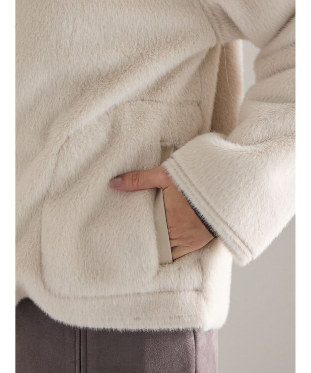 Te chichi リバーシブルファームートンブルゾン ベージュ