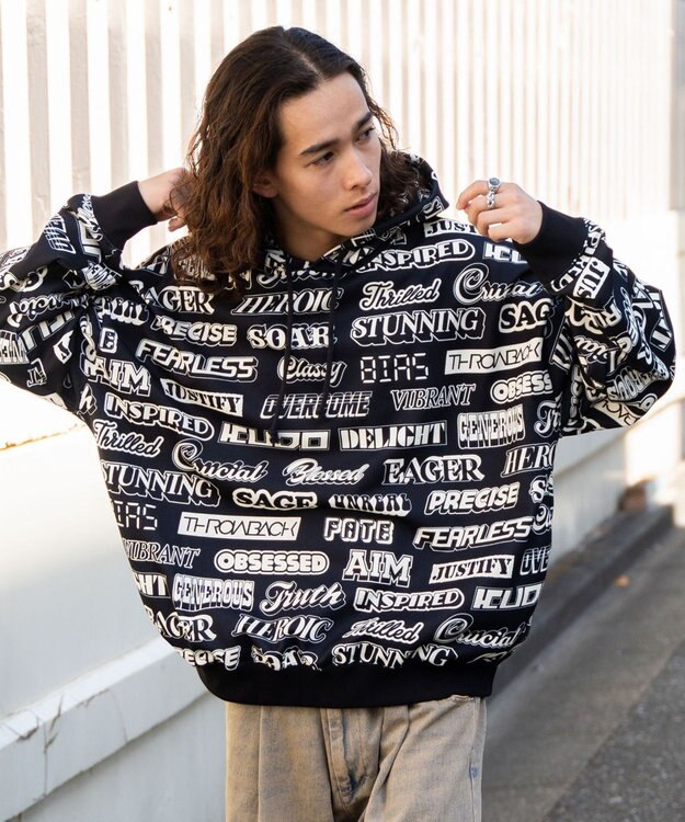 WEGO 総柄BIGプルパーカー 柄1