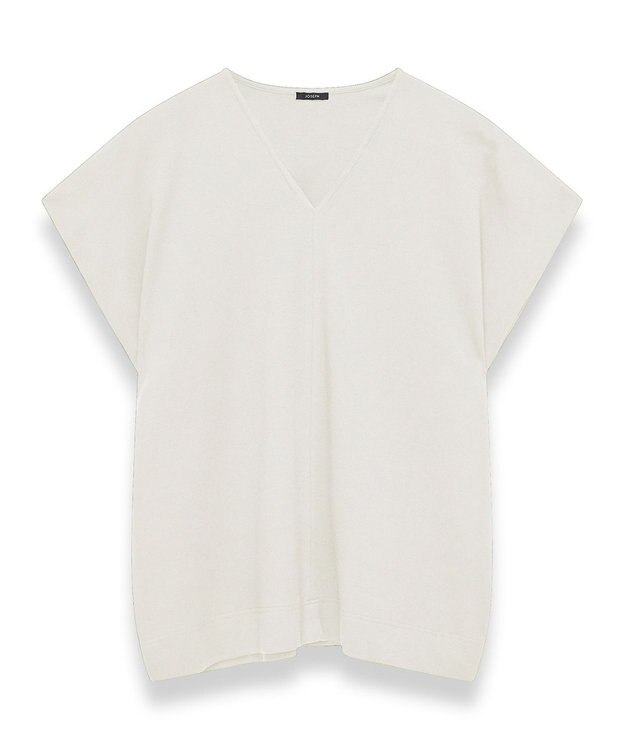 JOSEPH マーセライズコットン　Vネックトップス Ivory
