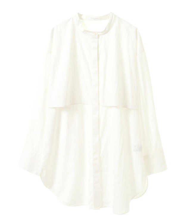 Green Parks イージーケア比翼フライヨークチュニック Off White