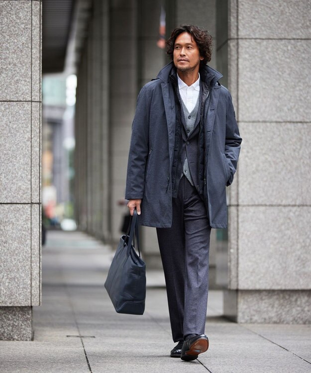 JOSEPH ABBOUD 【ダウンライナー付き】3WAY ダブルストレッチダウンコート グレー系