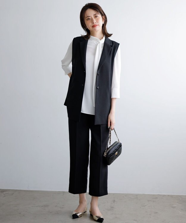 ANY SIS 【UVカット・接触冷感】ドライタッチクール ジレ ブラック