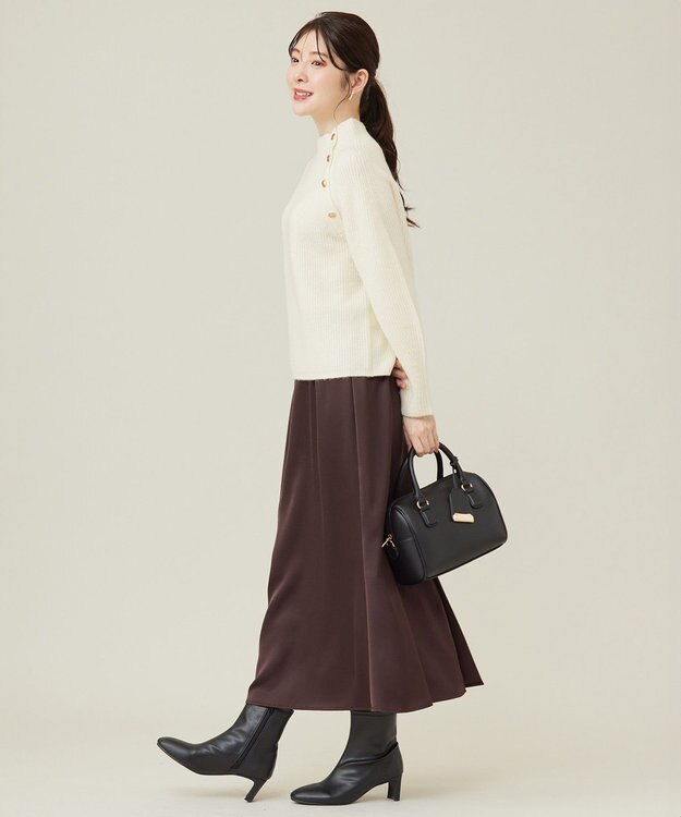 ANY SIS 【洗える】ボトルネックボタンポイントAir ニット アイボリー