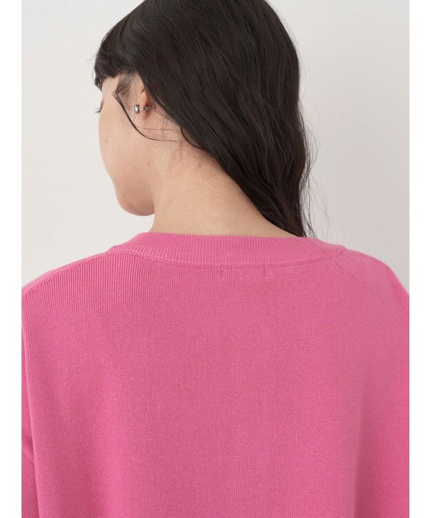 earth music&ecology クルーネックミドル丈カーディガン Pink