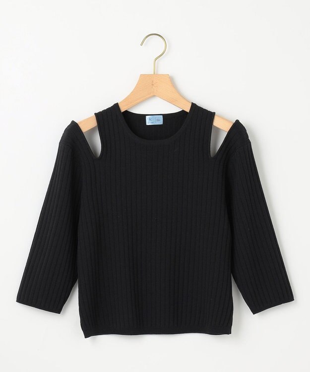 組曲 L 【組曲×setsuko sagittaire】カッティングニット トップス ブラック系