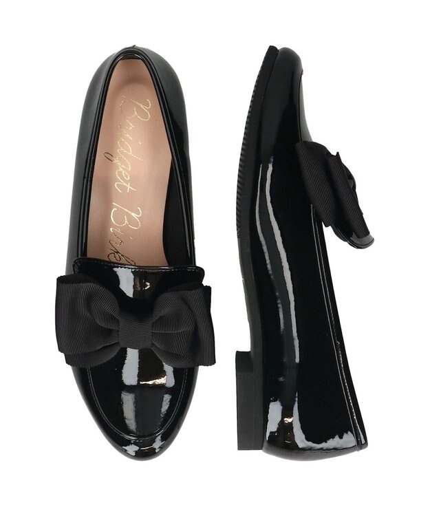 Bridget Birkin 【Bridget Birkin】ラウンドリボンローファー ブラックエナメル