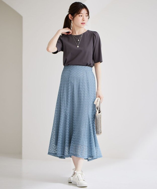 ANY SIS 【UVカット・接触冷感・撥水・汗ジミ防止】プレーティングジャージー タックスリーブ カットソー スレート