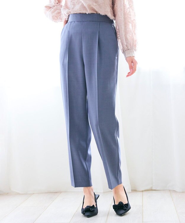 Feroux 美シルエットカラーテーパード パンツ ライトグレー系