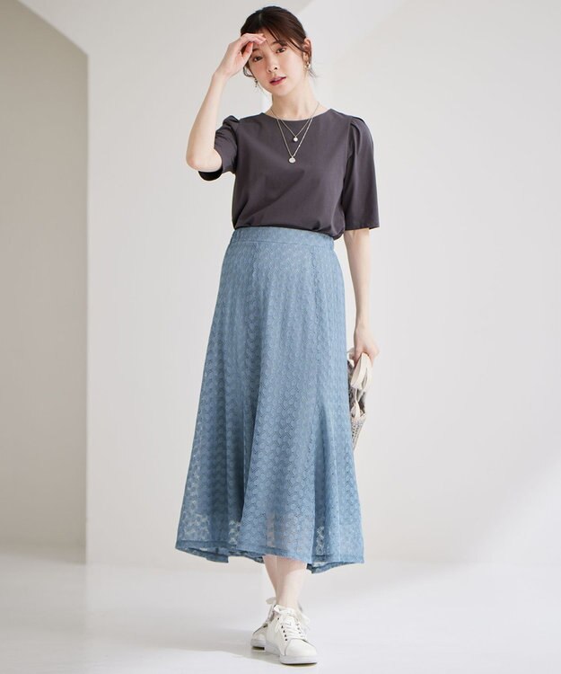 ANY SIS 【UVカット・接触冷感・撥水・汗ジミ防止】プレーティングジャージー タックスリーブ カットソー スレート