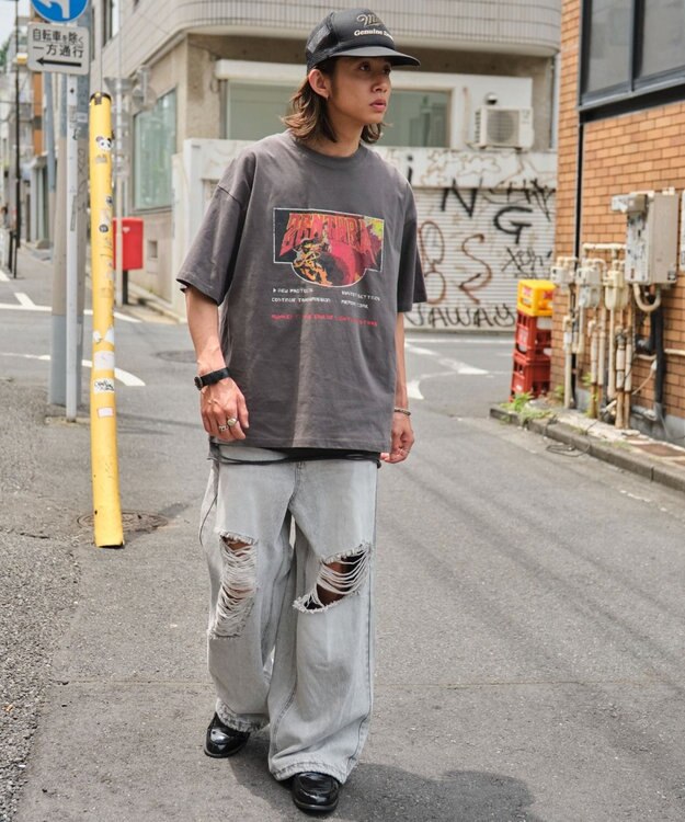 WEGO 【ユニセックス着用ITEM/SMLサイズ展開】ヴィンテージライクグラフィックT（SS） 柄9