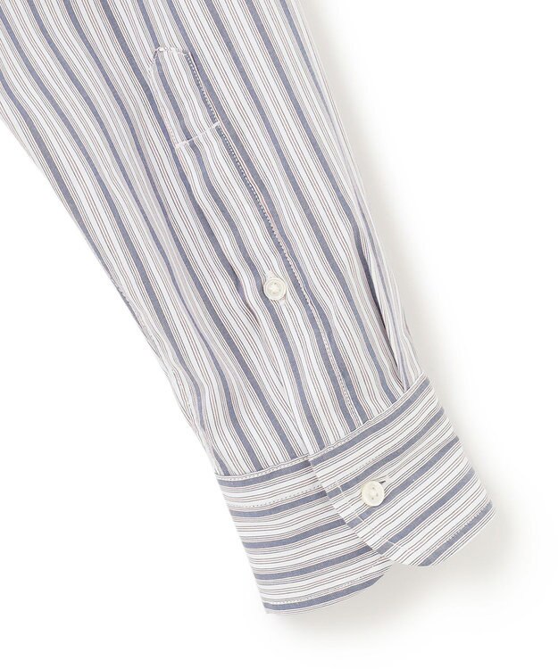 J.PRESS MEN オーガニックコットン ダブルチューブマルチストライプ シャツ ブルー系1