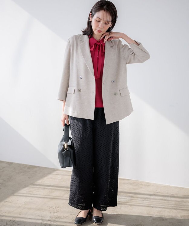 組曲 ライトリネンライク ジャケット ベージュ系