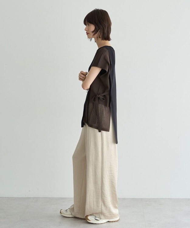 YECCA VECCA ビンテージサテンイージーワイドパンツ Light Beige