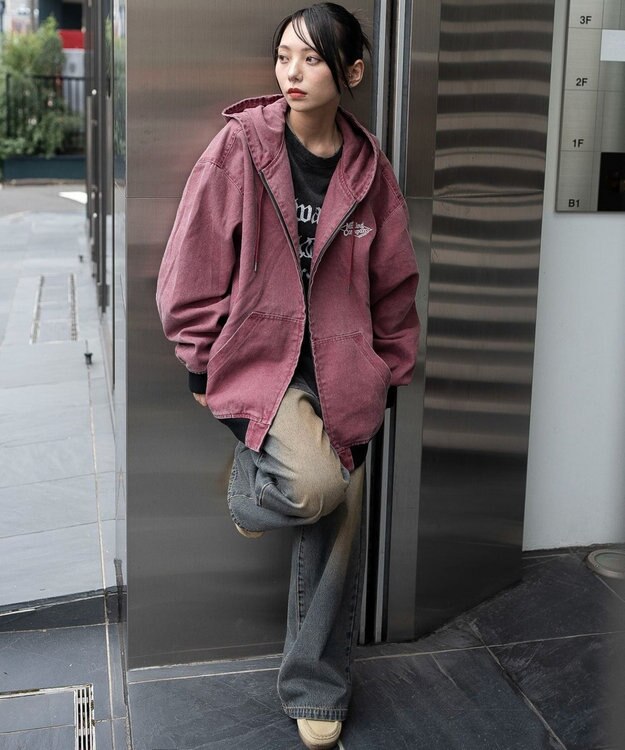 WEGO 【ユニセックス着用ITEM/MLサイズ展開】ワーカーズフードブルゾン ワイン