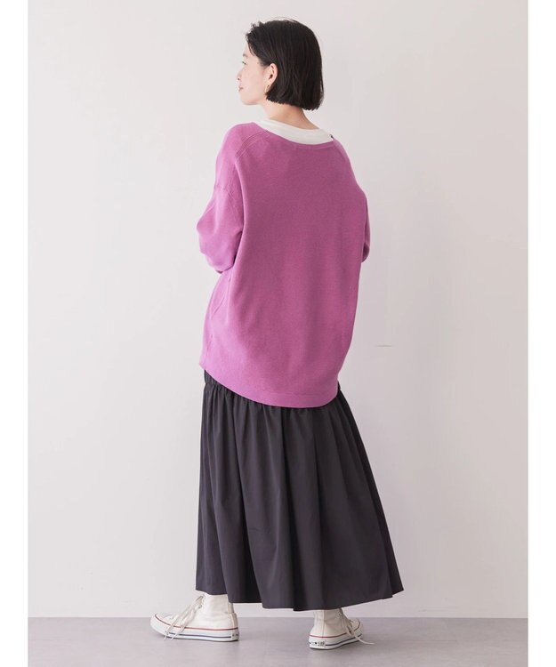 AMERICAN HOLIC Ｖネック片畦ニットプルオーバー Pink