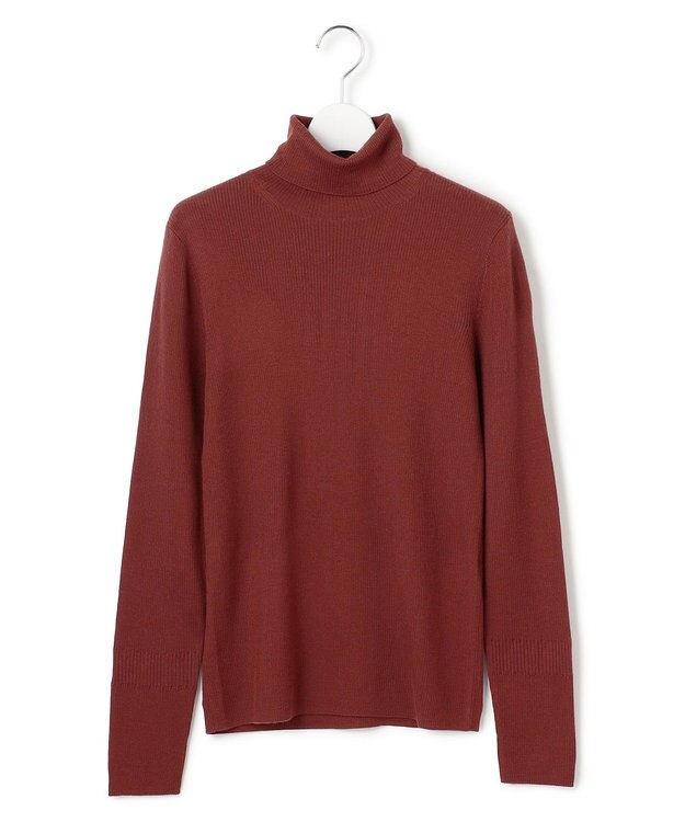 ICB L 【新色追加】エクストラファインメリノリブ タートルネックプルオーバー ブラウン系