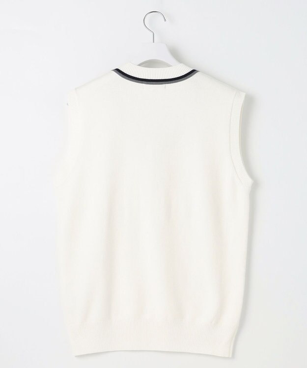 23区GOLF 【MEN/キングサイズ】【洗える】ケーブル柄 ニットベスト ホワイト系