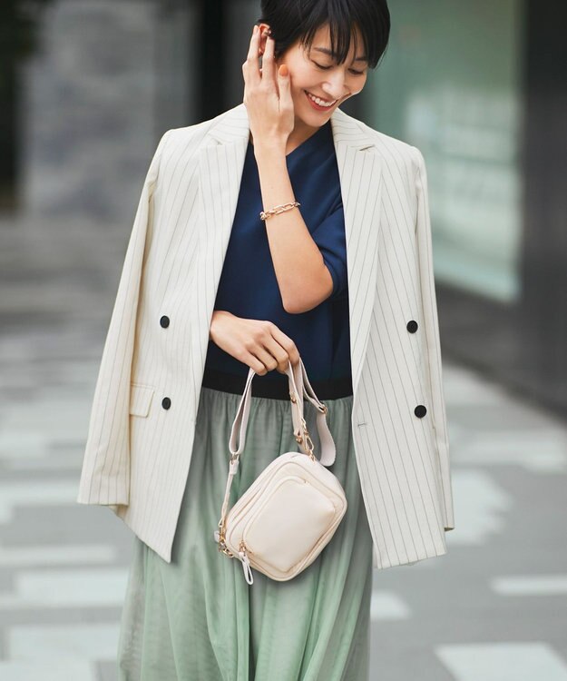 23区 【洗える】テンセルストレッチ フレア ニット ブルー系