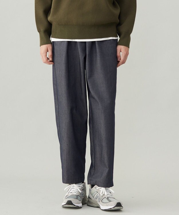UNFILO MENS 【新色追加】FINE MOVE デニム イージーギャザーパンツ [24年商品] ネイビー
