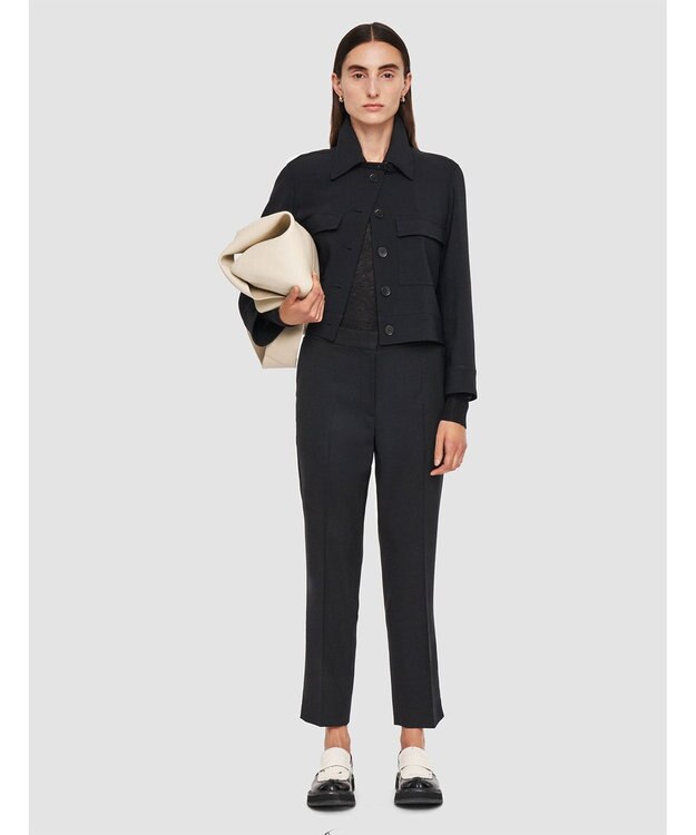 JOSEPH テーラリングクレープ　スリムトラウザーズ Black