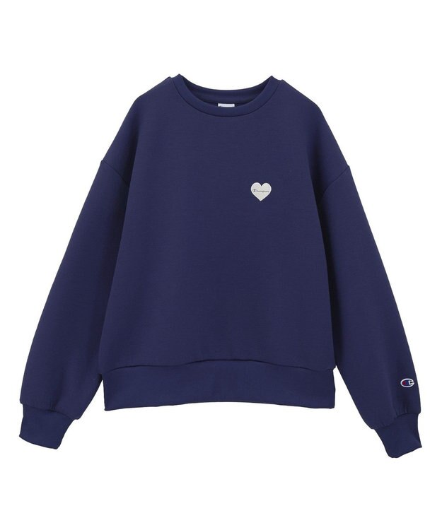 earth music&ecology Ｃｈａｍｐｉｏｎ×ｅｍａｅポンチハートスウェット Blue