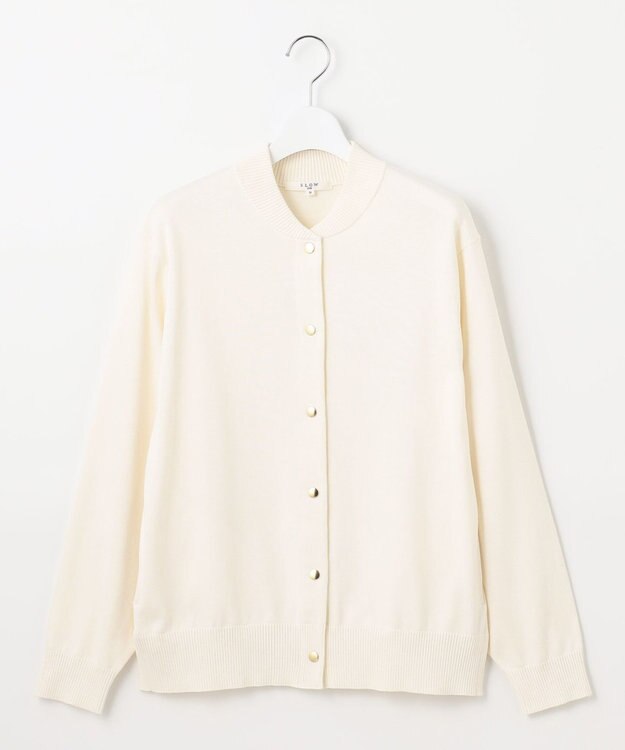 23区 【SLOW/一部店舗限定】コットンシルク ニットブルゾン アイボリー系