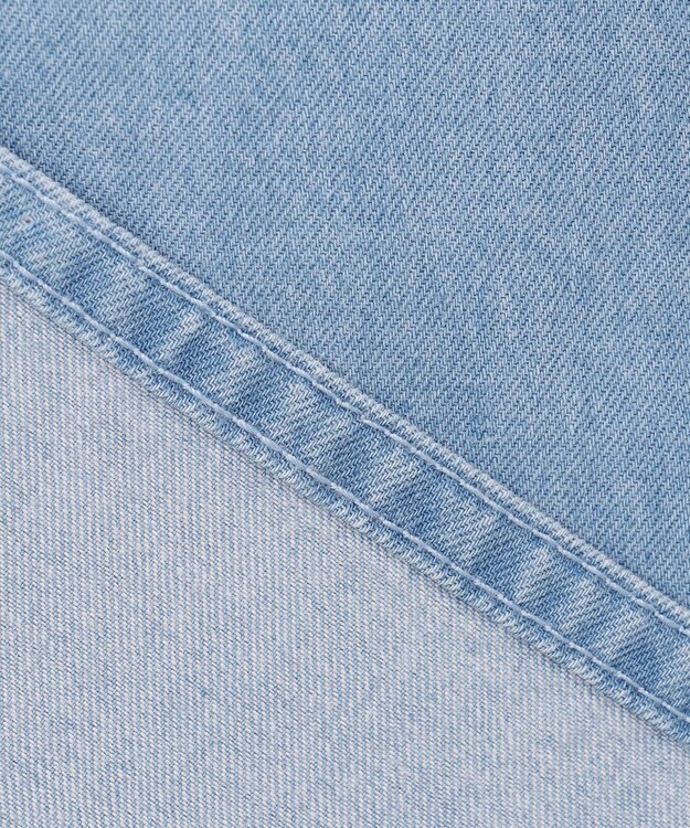 23区 【洗える】23区DENIM ライトダンガリー スキッパー ブラウス スカイブルー
