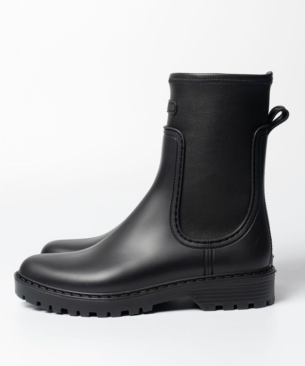 BONTRE 【UNISA/ウニサ】裏起毛ミドルレインストレッチブーツ ブラック