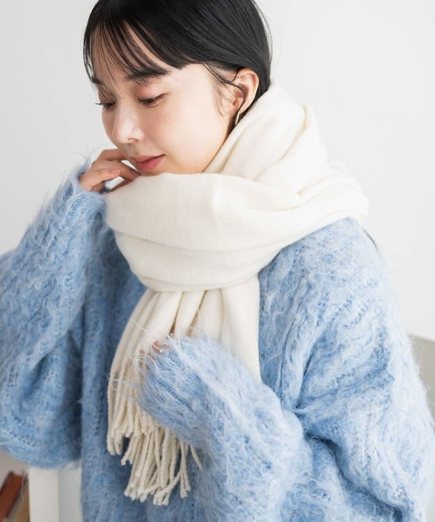 WEGO 【ユニセックス着用ITEM】大判ストール ホワイト