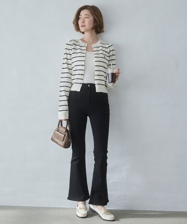 WEGO 【26年春新作】別注USPOLOケーブルニットカーデ ホワイトボーダー