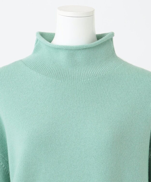 23区 【R(アール)】カシミヤブレンド ロールネックニット ライトグリーン系