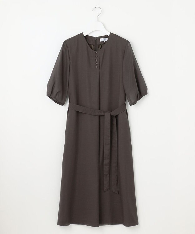 J.PRESS LADIES 【洗える】ブライトスパンボイル ワンピース ダークブラウン系