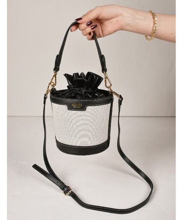 LA BAGAGERIE 【MONICA】パールバケットバッグ ブラック