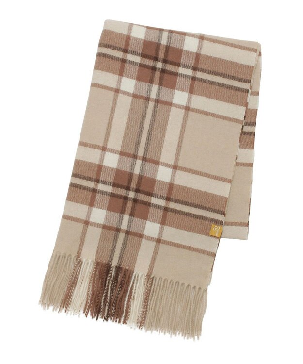 MOONBAT WEB限定【洗える】ミエル (miel) カシミヤ100％ チェックストール ベージュ