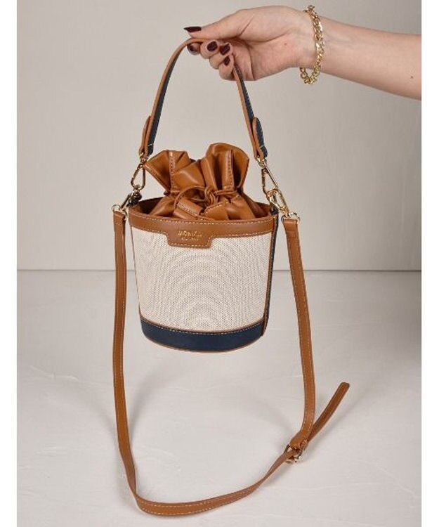 LA BAGAGERIE 【MONICA】パールバケットバッグ ネイビー