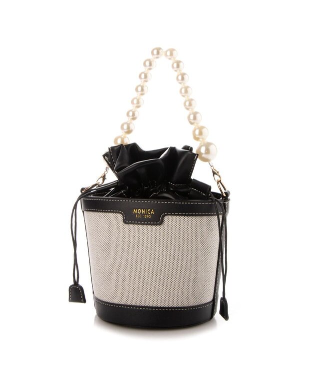 LA BAGAGERIE 【MONICA】パールバケットバッグ ブラック