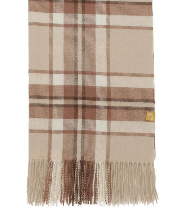 MOONBAT WEB限定【洗える】ミエル (miel) カシミヤ100％ チェックストール ベージュ