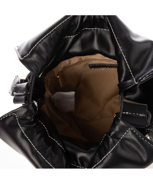 LA BAGAGERIE 【MONICA】パールバケットバッグ ブラック