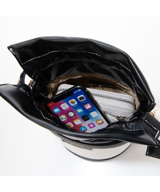 LA BAGAGERIE 【MONICA】パールバケットバッグ ブラック