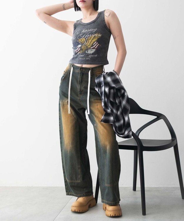 WEGO ヴィンテージウォッシュグラフィックタンク 柄1