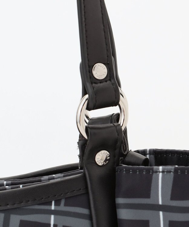 Y'SACCS ドローイングチェックトートバッグ ブラック