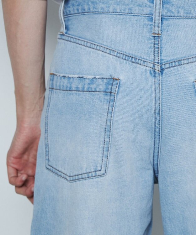 WEGO ダメージデニムワイドパンツ デニム淡色