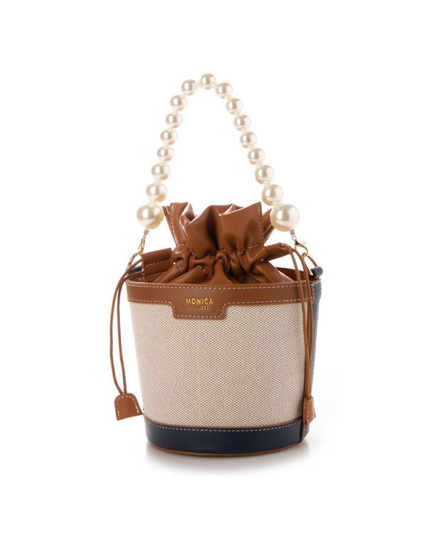 LA BAGAGERIE 【MONICA】パールバケットバッグ ネイビー