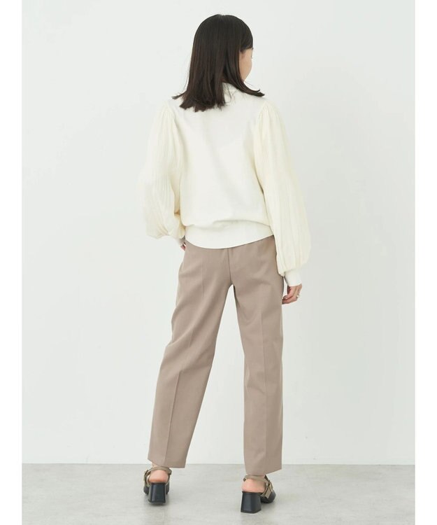 earth music&ecology 裏起毛テーパードパンツ Beige