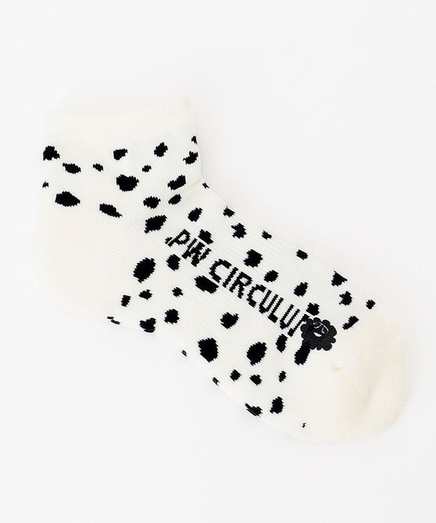 PW CIRCULUS 【WOMEN】【土踏まずをサポート】ロゴ ショートソックス ダルメシアン