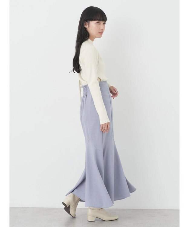 earth music&ecology やわらかタッチハイネックリブプルオーバー Off White