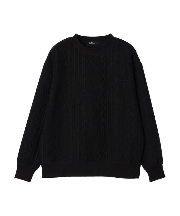 CRAFT STANDARD BOUTIQUE ケーブル柄カットプルオーバー1 Black