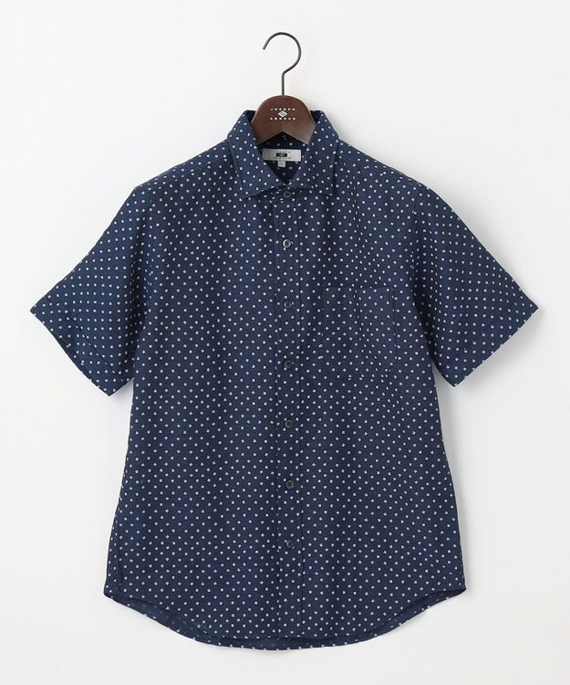 JOSEPH ABBOUD 【ビジネスシーンに最適・サステイナブル】ソアロンシャンブレープリント シャツ ネイビー系5